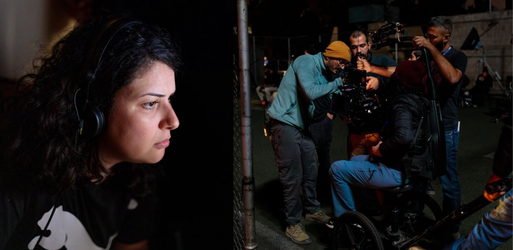 Zain Duraie behind the scenes on Sink set